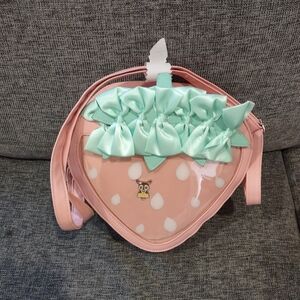 Strawberry stem pin crossbody bag